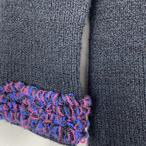 VTG Planet Earth Imports Sweater Long Knit Medium Black Hippie Boho Penny Lane - Picture 3 of 6